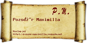 Pozsár Maximilla névjegykártya